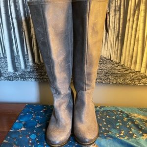 Lucky Brand grey leather boots.